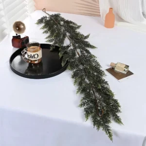 Artificial cedar garland used for table styling