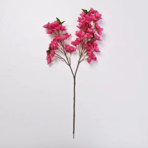 Dark pink artificial cherry blossom branch