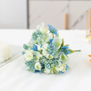 Blue artificial cherry blossom bush