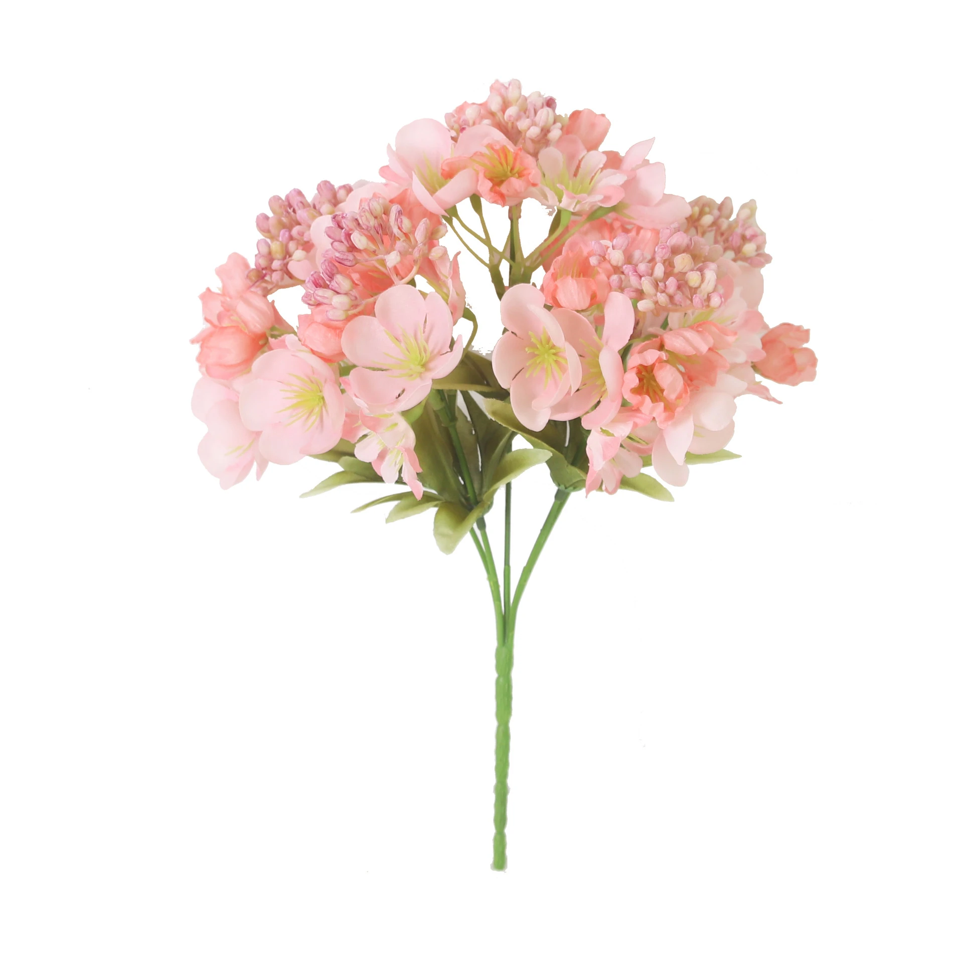 Pink artificial cherry blossom bush