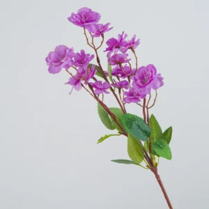 Close-up of purple detail for artificial cherry blossom spray