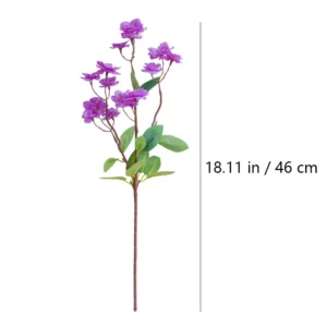 Size diagram for purple artificial cherry blossom spray
