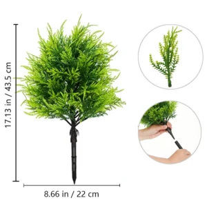 Size diagram for bright green cypress artificial christmas greenery ground stake collection
