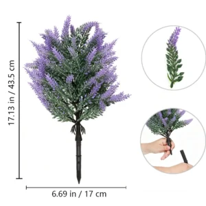 Size diagram for lavender cypress artificial christmas greenery ground stake collection