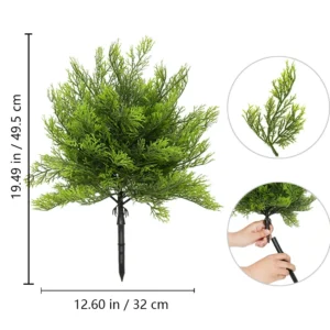 Size diagram for pine spray artificial christmas greenery ground stake collection