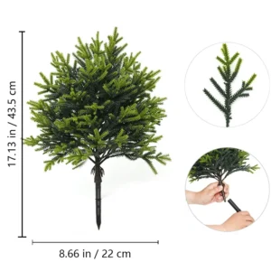 Size diagram for spruce artificial christmas greenery ground stake collection
