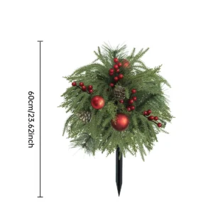 Size diagram for ornament berry pine artificial christmas pine ground stake