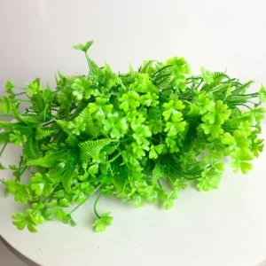 Full view of artificial Clover and Fern Greenery Bush