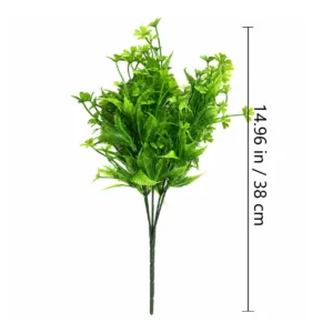 Specification diagram for artificial Clover and Fern Greenery Bush