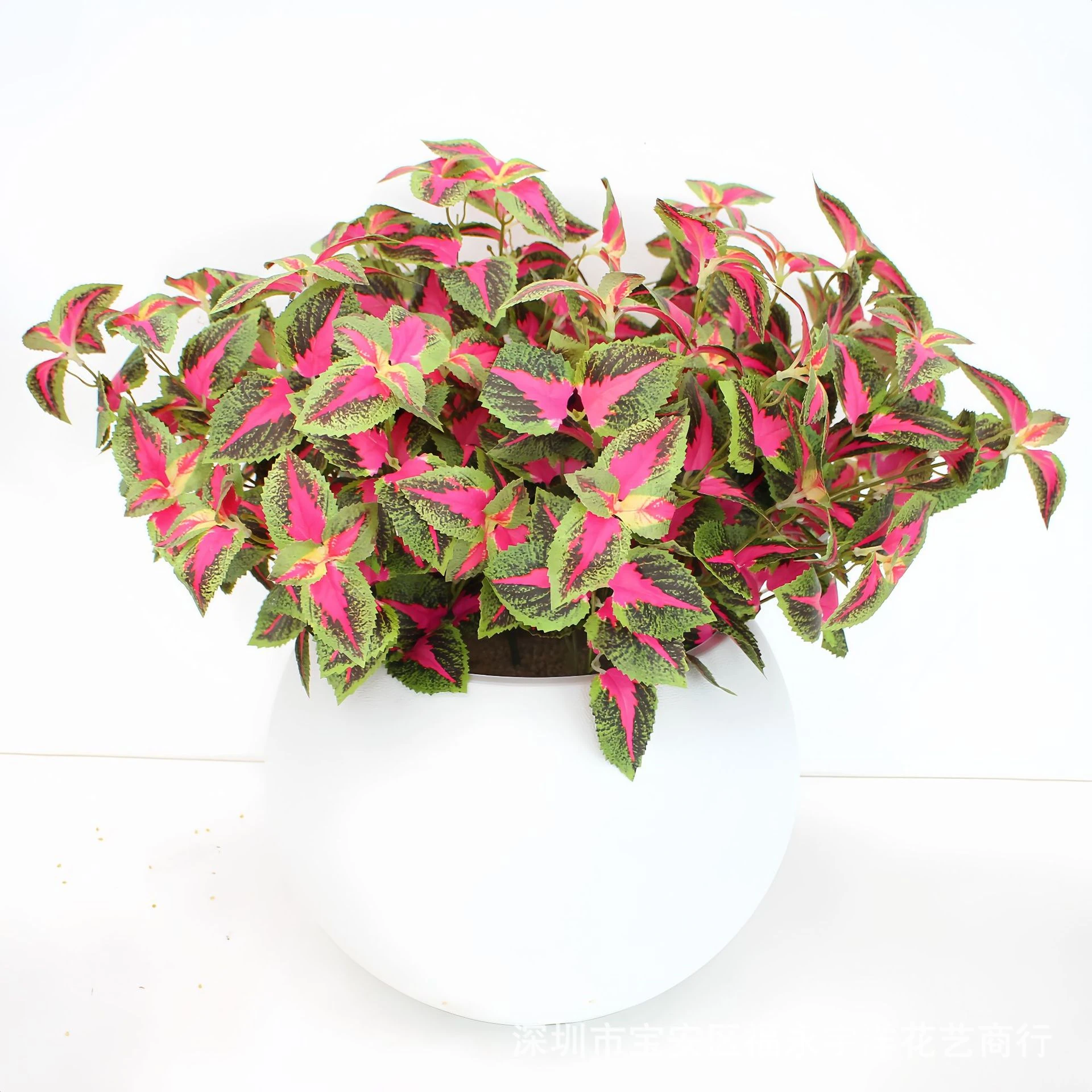 Artificial Coleus Bush displayed for decorative use