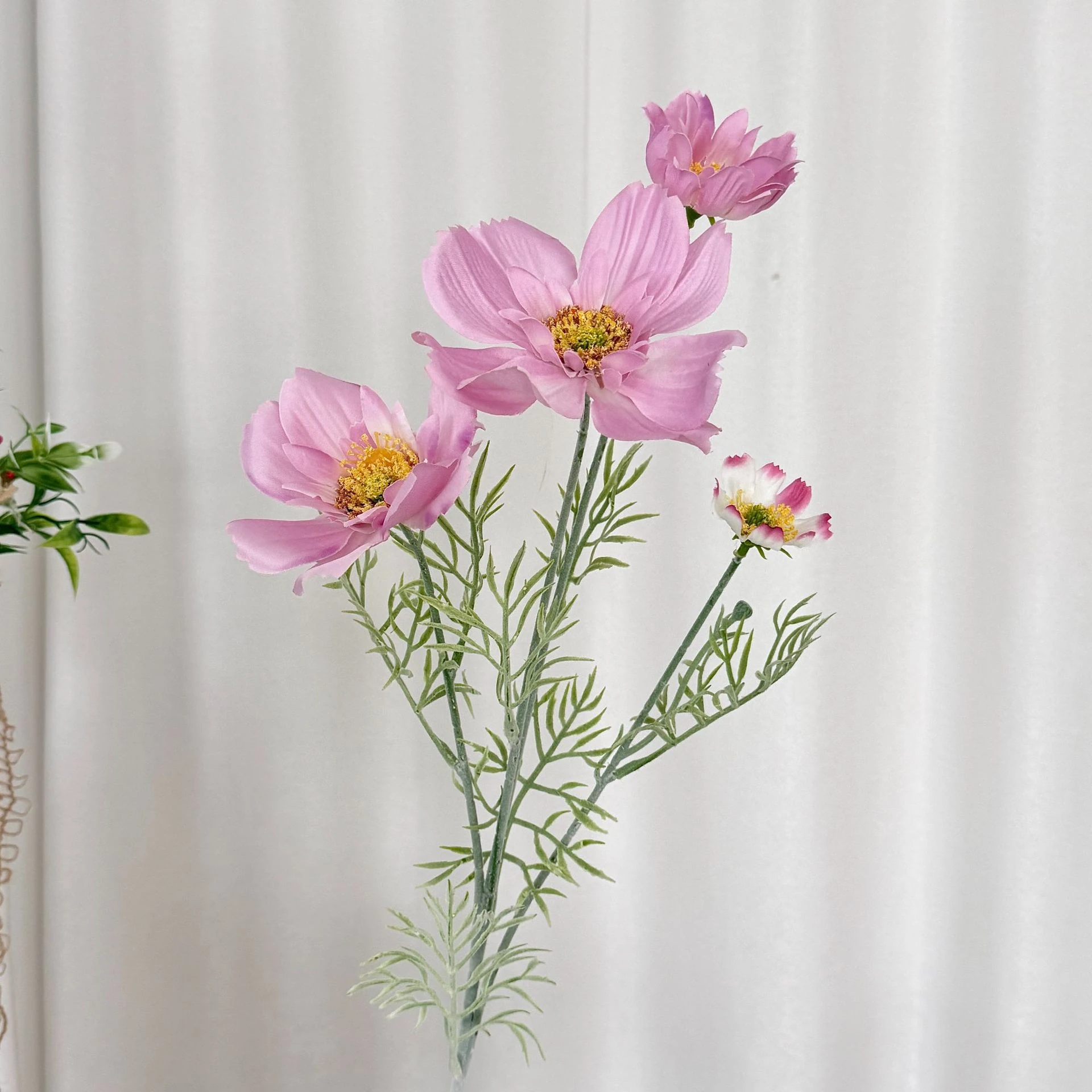 pink artificial cosmos flower spray