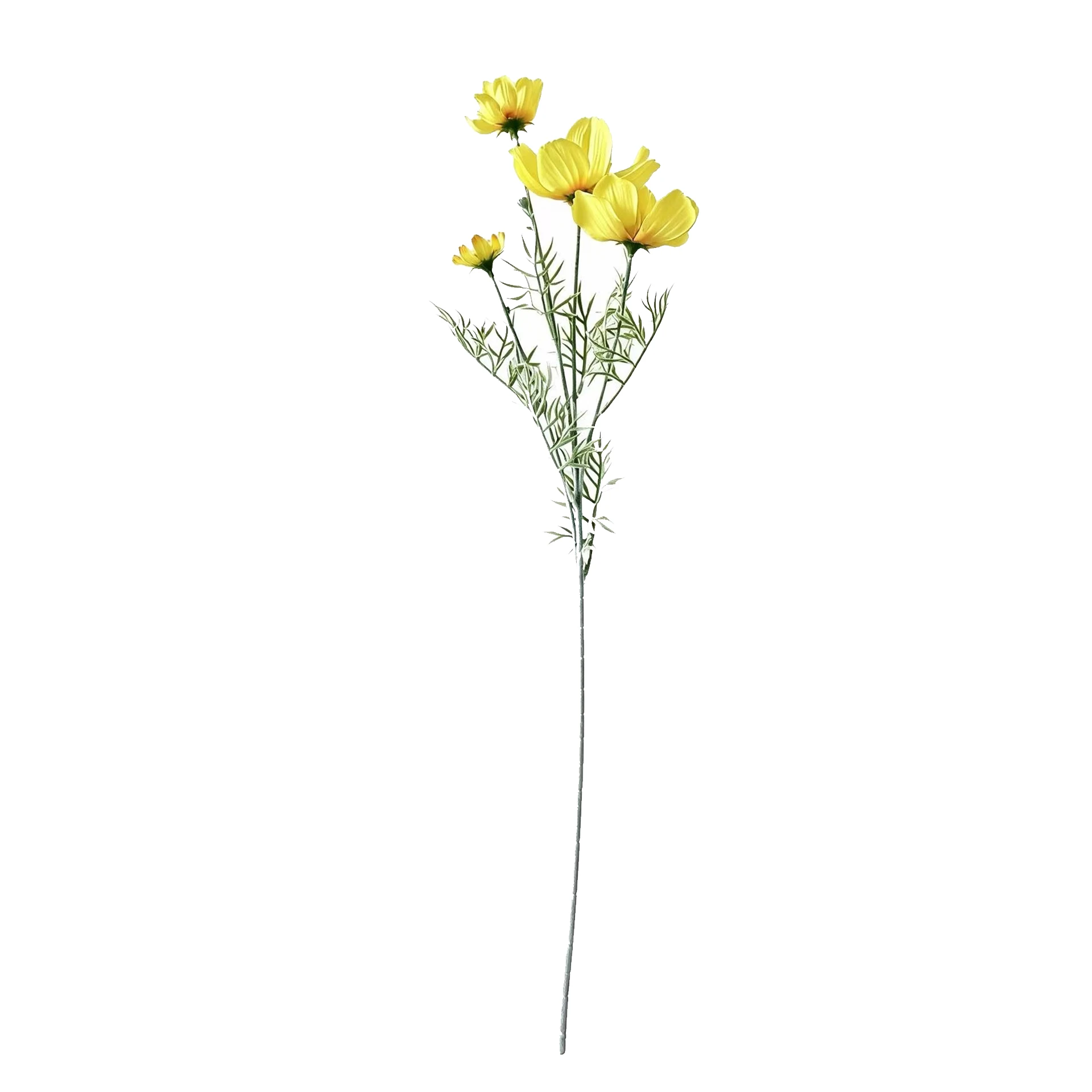 yellow artificial cosmos flower spray