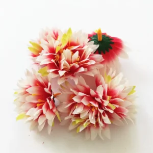 Pink And White artificial Dahlia Flower Head, 5 cm