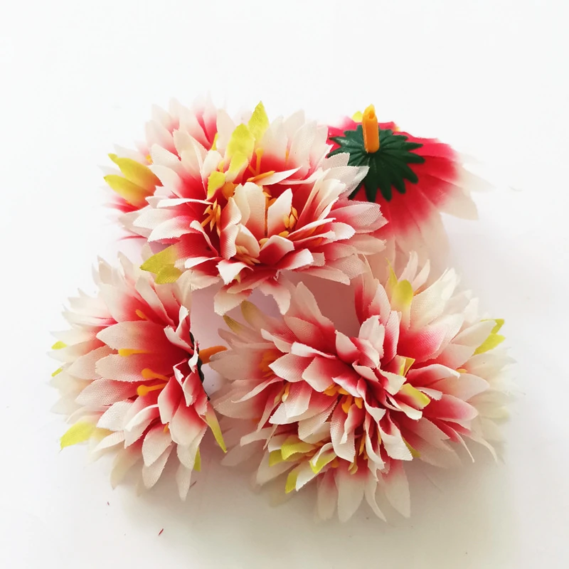 Pink And White artificial Dahlia Flower Head, 5 cm