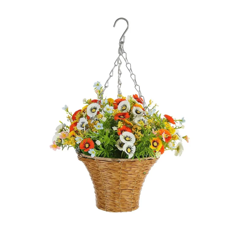 Künstlicher Gänseblümchen-Kegel-Hängekorb