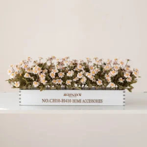 blush pink artificial daisy flower box centerpiece