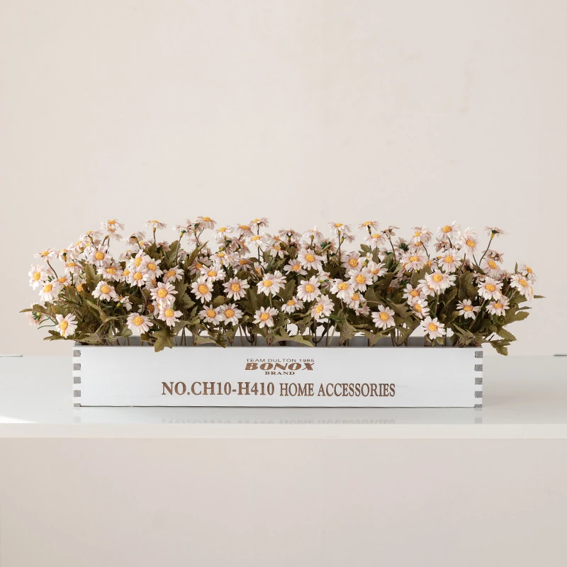blush pink artificial daisy flower box centerpiece