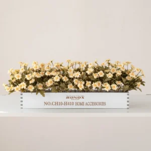 cream artificial daisy flower box centerpiece