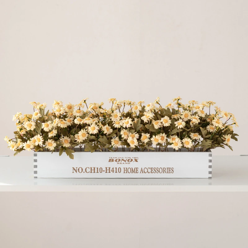 cream artificial daisy flower box centerpiece