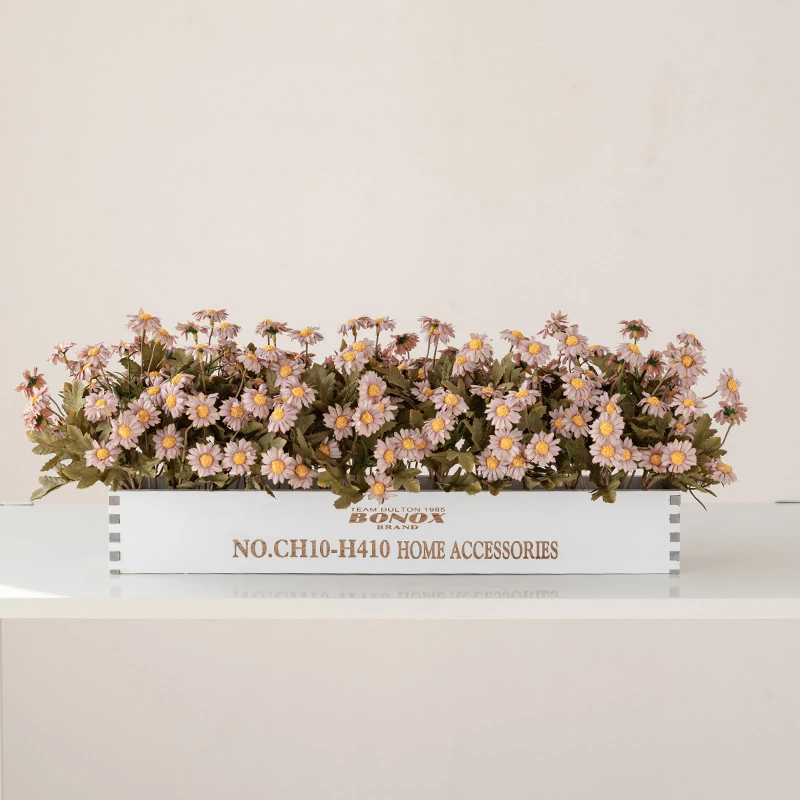lavender artificial daisy flower box centerpiece