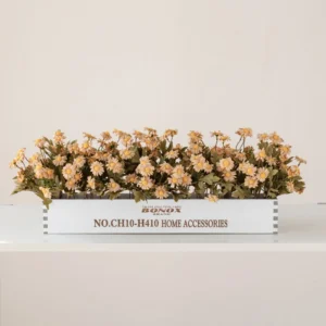 peach artificial daisy flower box centerpiece