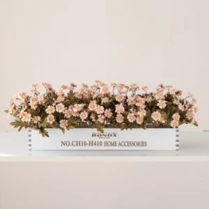 pink artificial daisy flower box centerpiece
