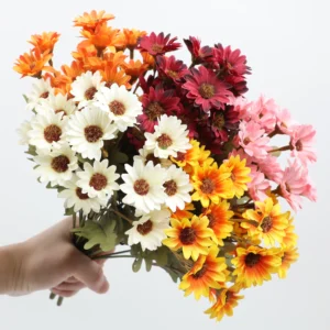Color Options for artificial dark-center daisy flower bush