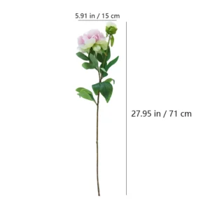 Size diagram for light pink artificial double-head peony stem