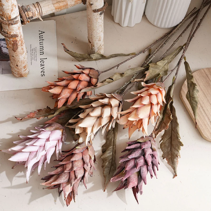Available colors for artificial dried king protea stem