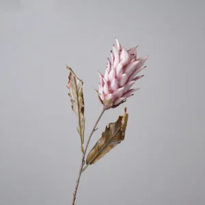Pink artificial dried king protea stem