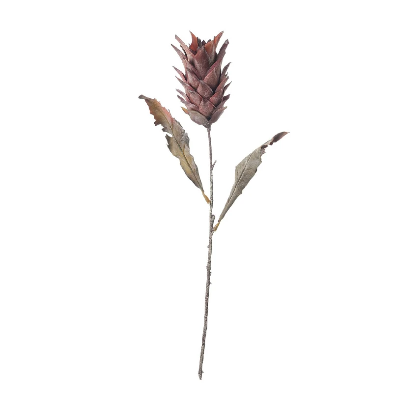 Purple artificial dried king protea stem