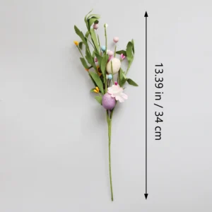 Size diagram for artificial easter egg daisy flower pick, 34 cm