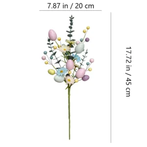 Size diagram for artificial easter egg eucalyptus flower pick, 45 cm