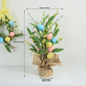 Size diagram for artificial easter egg tabletop tree, 40 cm