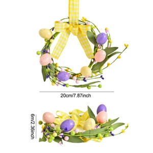 Size diagram for artificial easter egg twig wreath, 20 cm