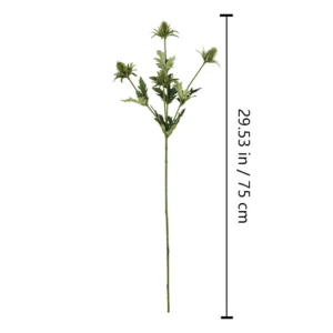 Alternate view of white size 75cm artificial eryngium thistle spray