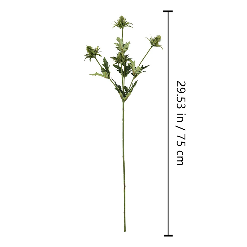 Alternate view of white size 75cm artificial eryngium thistle spray