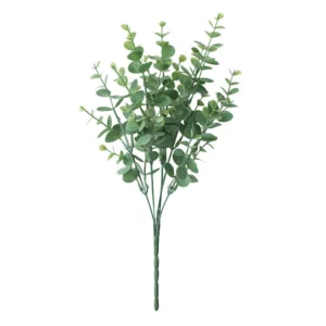 Green artificial eucalyptus bush