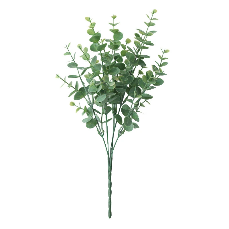 Green artificial eucalyptus bush