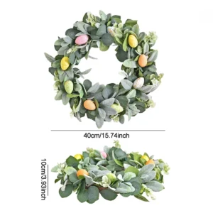 Size diagram for artificial eucalyptus easter egg wreath, 40 cm