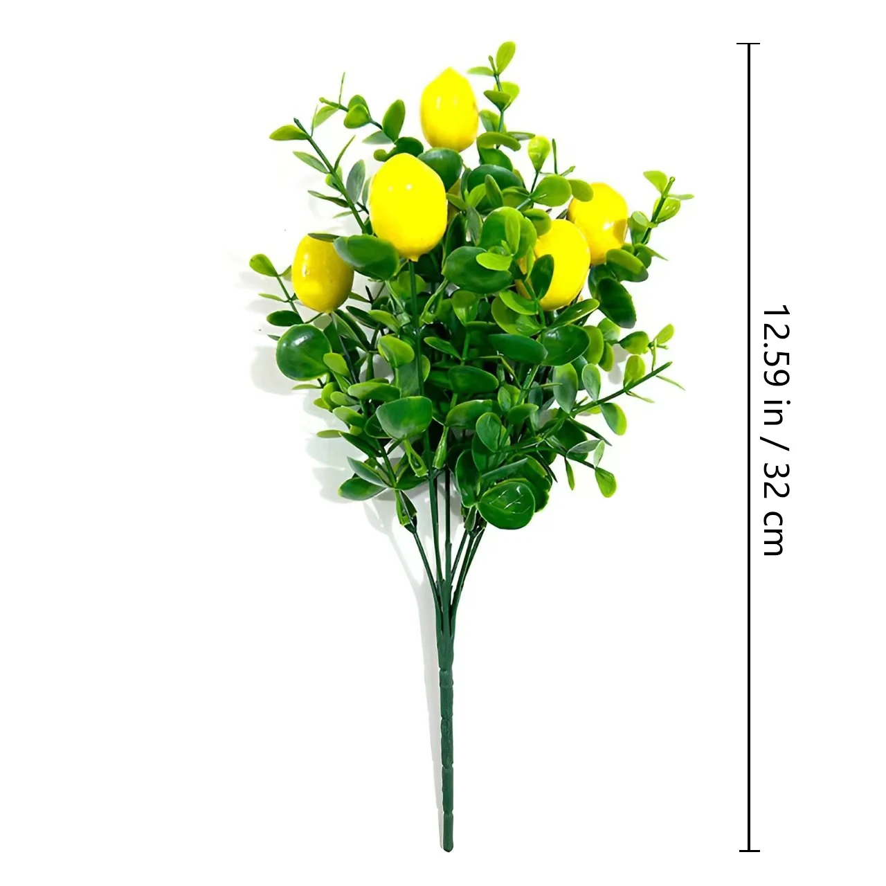 Size diagram for 32 cm artificial eucalyptus lemon berry bush
