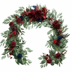 Dark Burgundy artificial eucalyptus rose wedding garland collection