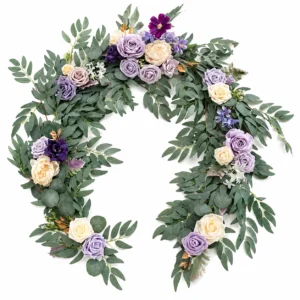 Lavender artificial eucalyptus rose wedding garland collection