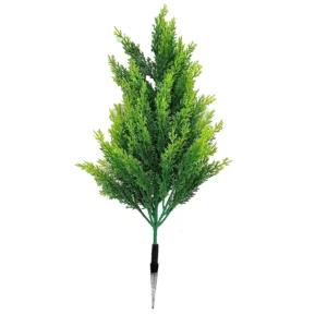 Upright artificial evergreen bush with ground stake, 57 cm
