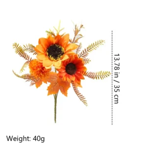 Alternate view of double sunflower size 35cm artificial fall mixed flower bush collection