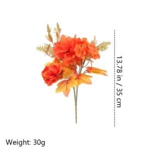 Alternate view of hydrangea rose mix size 35cm artificial fall mixed flower bush collection