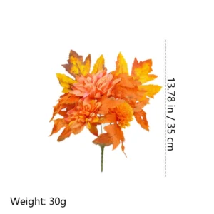 Alternate view of maple leaf mix size 35cm artificial fall mixed flower bush collection