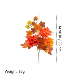 Alternate view of maple mum size 38cm artificial fall mixed flower bush collection