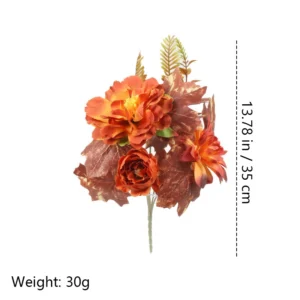 Alternate view of mum maple size 35cm artificial fall mixed flower bush collection