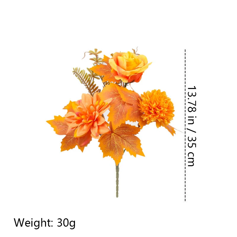 Alternate view of rose maple size 35cm artificial fall mixed flower bush collection